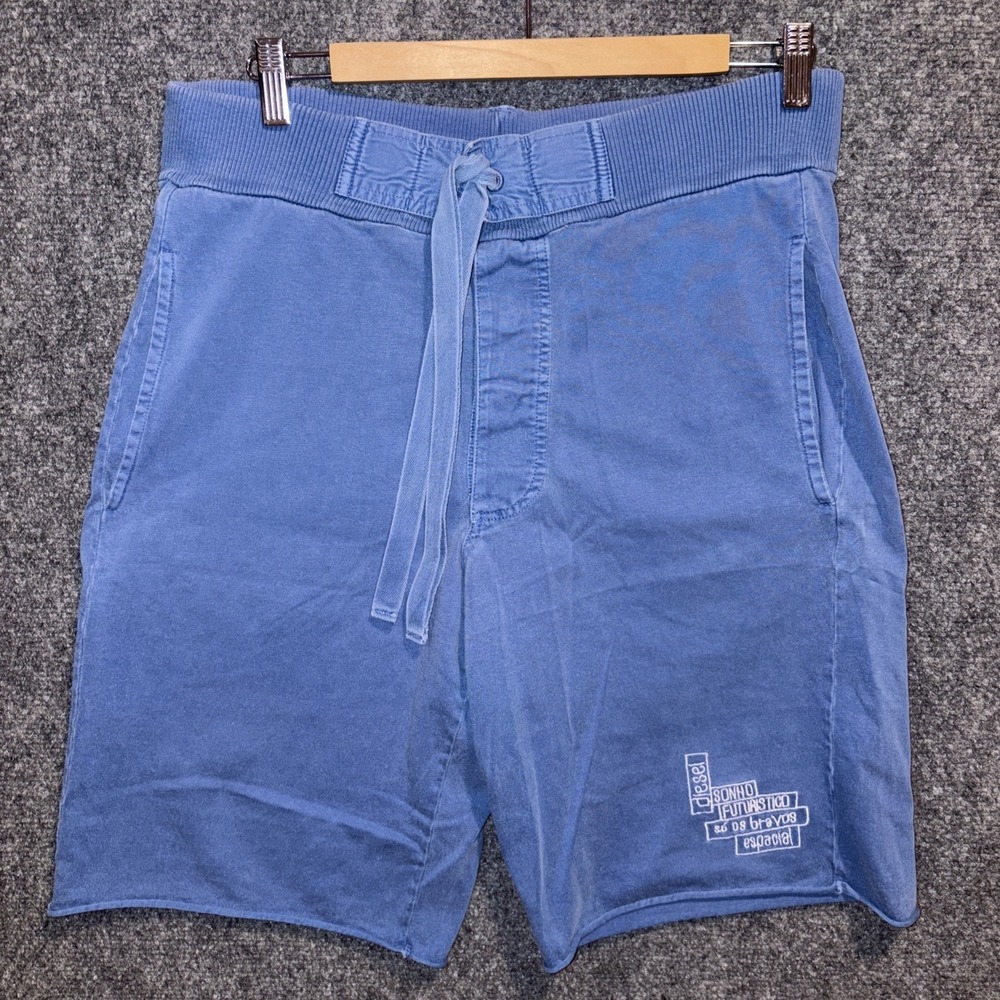 Diesel Sweat Shorts Mens Small Blue Drawstring Pull On Pockets READ